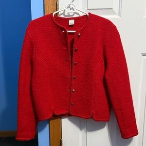 Unique Vintage Red Women's Cardigan/Blazer